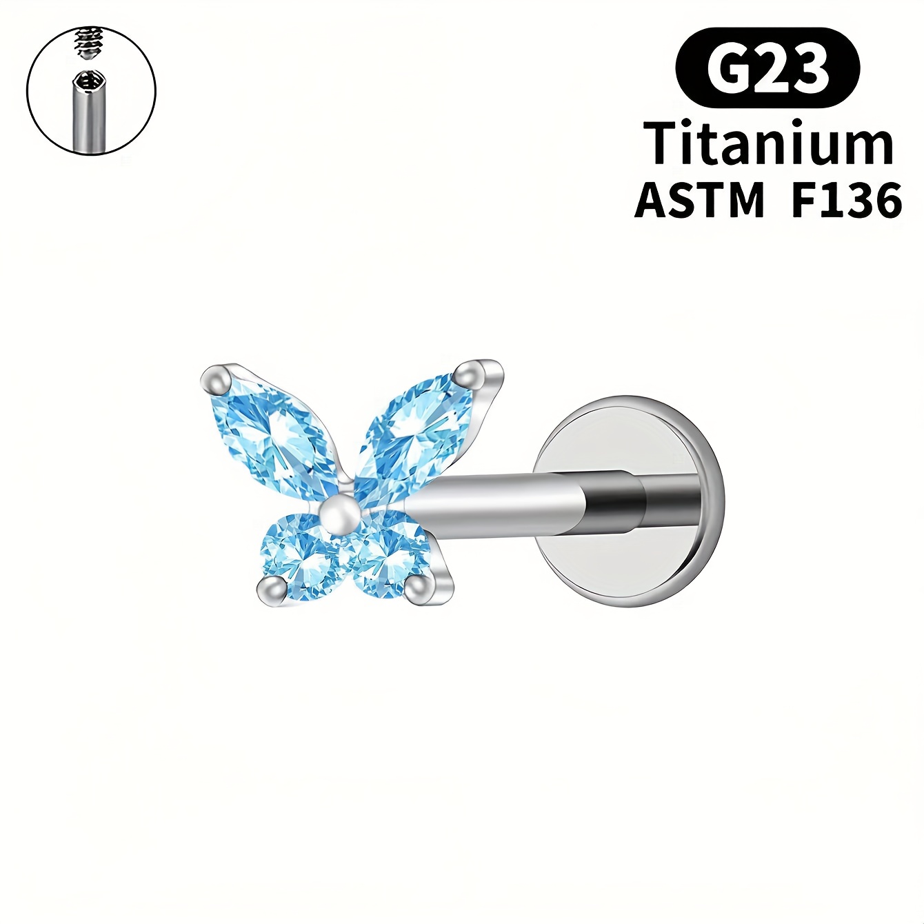 Women's Exquisite Titanium Alloy Butterfly-Shaped Cartilage Earring